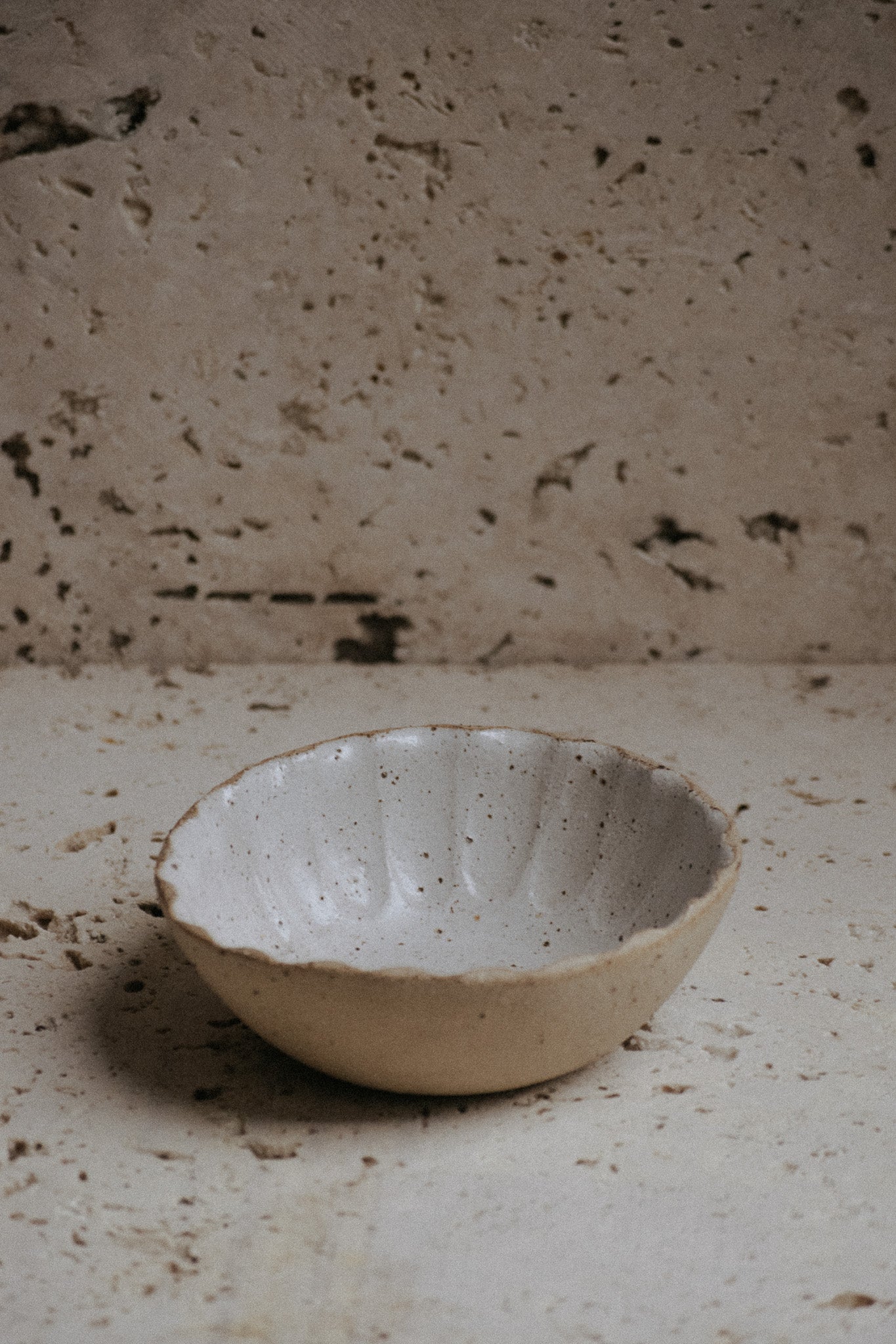 Little lavafleck scalloped bowl